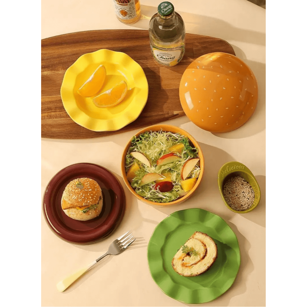 The Burger Stack Collection: Playful Ceramic Sets That Stack into a Perfect Burger