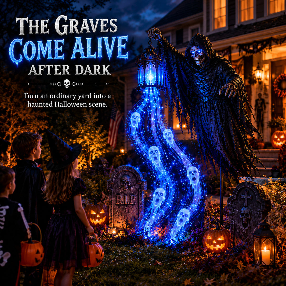 💀Today 49% OFF✨Halloween Soul Harvester Animated Garden Light🏚️
