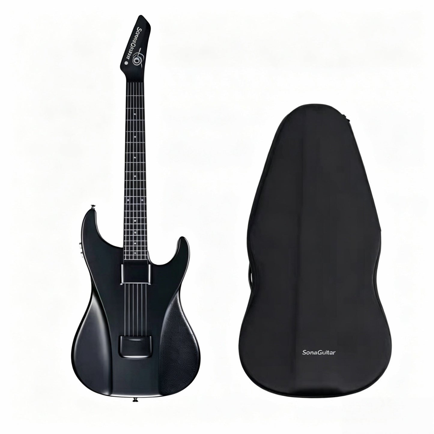 🎸Silent No-Sore-Finger Smart Travel Guitar Black & White for Beginners & Band