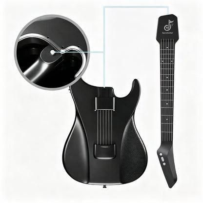 🎸Silent No-Sore-Finger Smart Travel Guitar Black & White for Beginners & Band