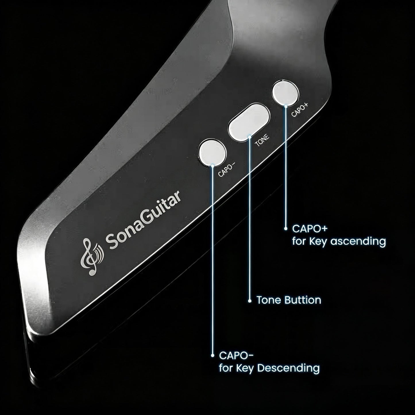 🎸Silent No-Sore-Finger Smart Travel Guitar Black & White for Beginners & Band