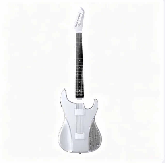 🎸Silent No-Sore-Finger Smart Travel Guitar Black & White for Beginners & Band