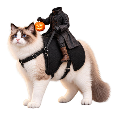🏇Headless Horseman Dog Costume 🏇, Spooky Halloween Pet Outfit, Funny Cosplay Clothes for Dog & Cat🎃