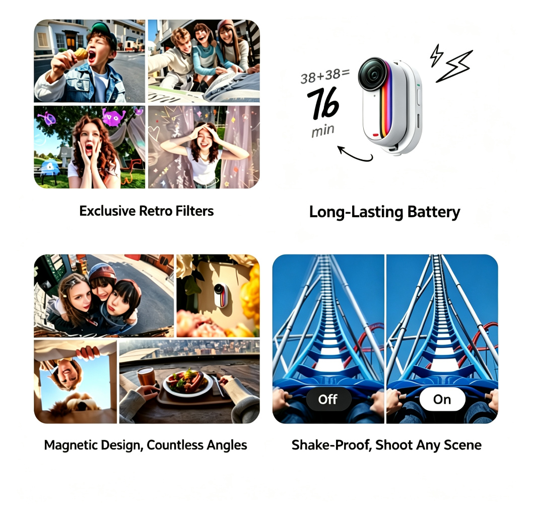 Retro‑Style Thumb‑Size Camera Bundle｜Screen‑Free Street Shooting & 4K Stabilized Footage 🎞️