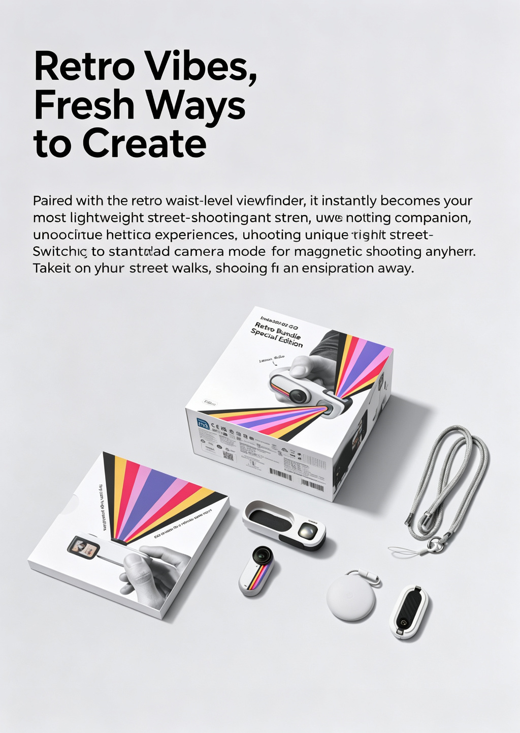 Retro‑Style Thumb‑Size Camera Bundle｜Screen‑Free Street Shooting & 4K Stabilized Footage 🎞️