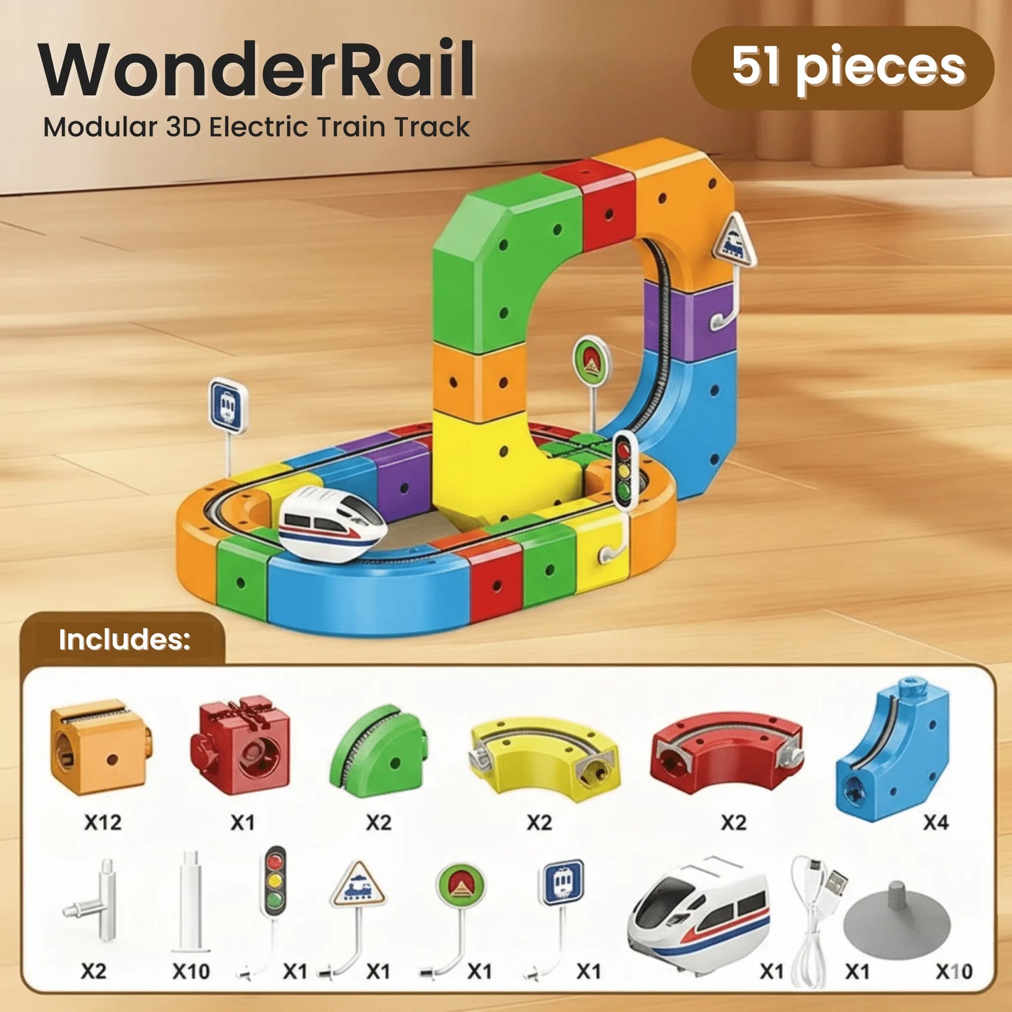 WonderRail: The Modular 3D Train Track for Curious Little Builders