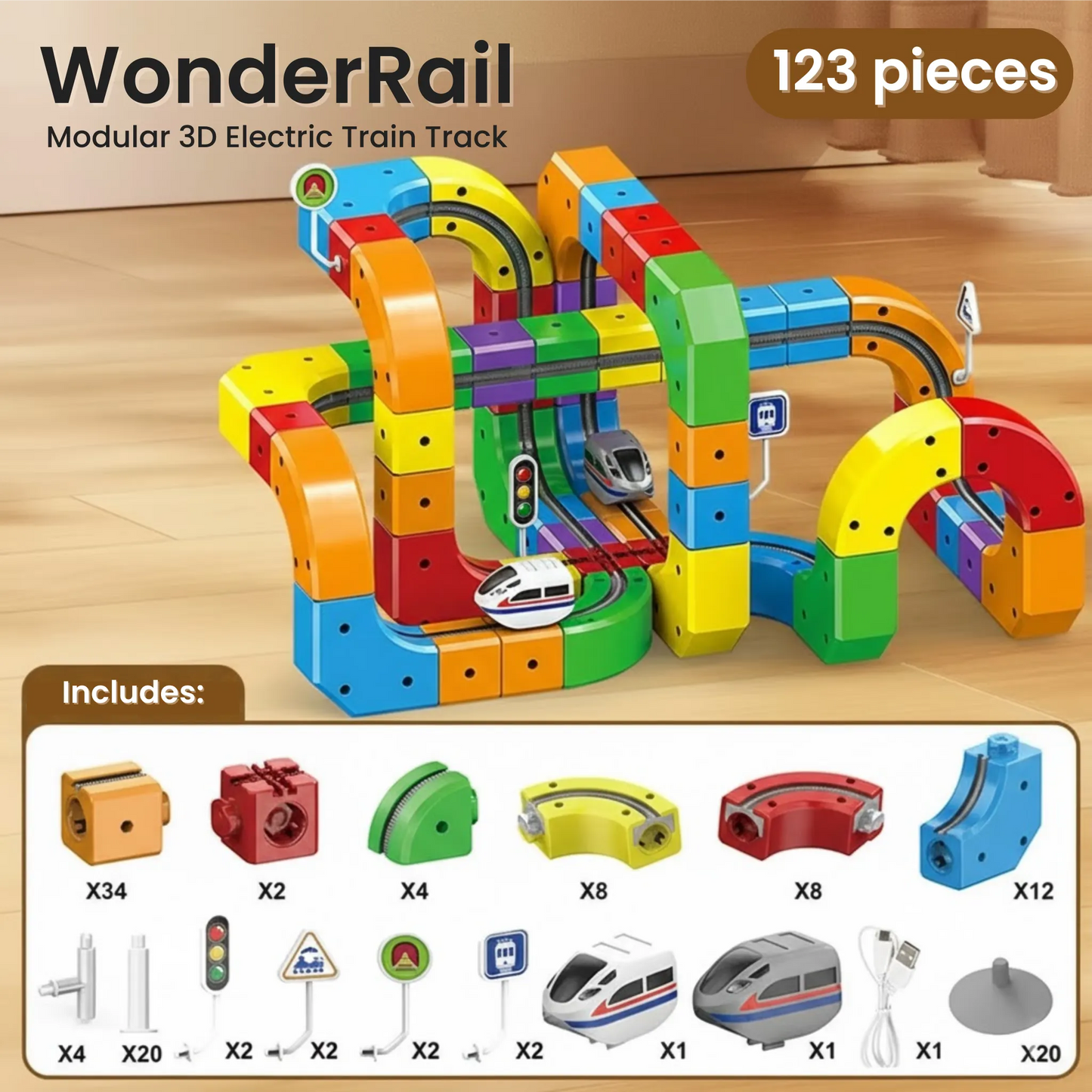 WonderRail: The Modular 3D Train Track for Curious Little Builders