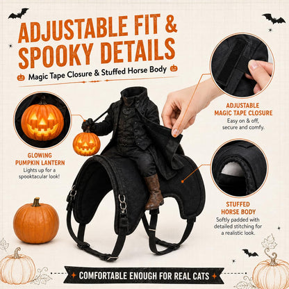 🏇Headless Horseman Dog Costume 🏇, Spooky Halloween Pet Outfit, Funny Cosplay Clothes for Dog & Cat🎃