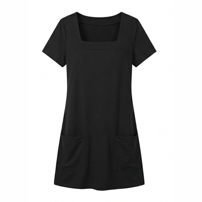 Square Neck Bodycon Mini Dress with Pockets