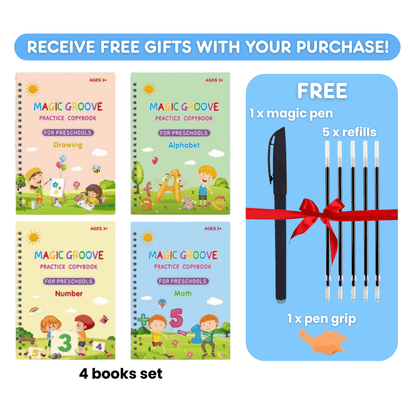 MagicGroove Tracing Book: Reusable Handwriting Practice with Disappearing Ink & Grooves