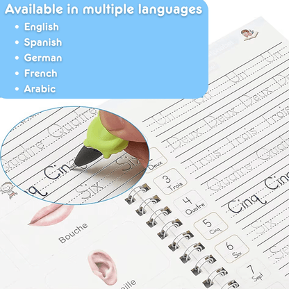 MagicGroove Tracing Book: Reusable Handwriting Practice with Disappearing Ink & Grooves