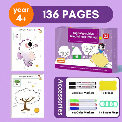 SmartLearn Kids Tracing Book: Erasable Montessori Practice for Numbers, Letters & Shapes