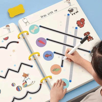 SmartLearn Kids Tracing Book: Erasable Montessori Practice for Numbers, Letters & Shapes