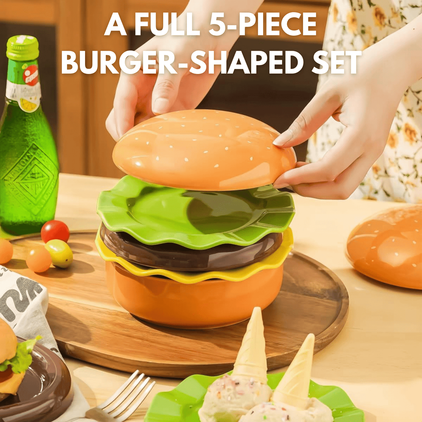 The Burger Stack Collection: Playful Ceramic Sets That Stack into a Perfect Burger