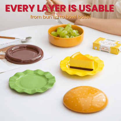 The Burger Stack Collection: Playful Ceramic Sets That Stack into a Perfect Burger