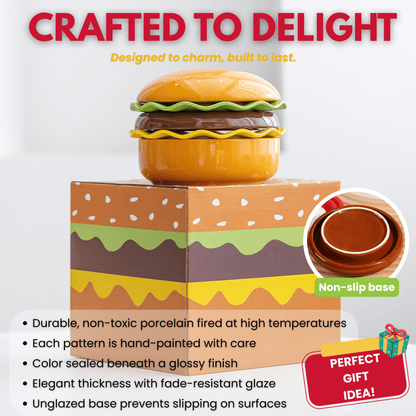 The Burger Stack Collection: Playful Ceramic Sets That Stack into a Perfect Burger
