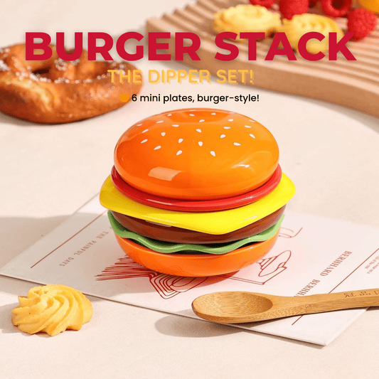 The Burger Stack Collection: Playful Ceramic Sets That Stack into a Perfect Burger