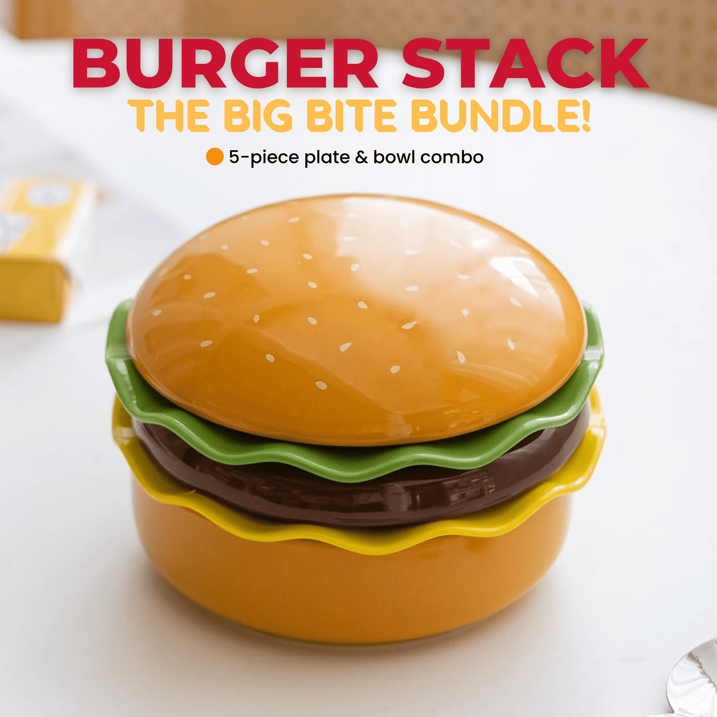 The Burger Stack Collection: Playful Ceramic Sets That Stack into a Perfect Burger